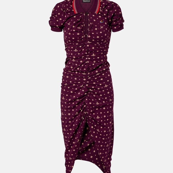 Pulling printed ruched cotton midi dress - Picture 7 of 12